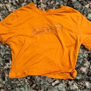 orange yellow nike crop top